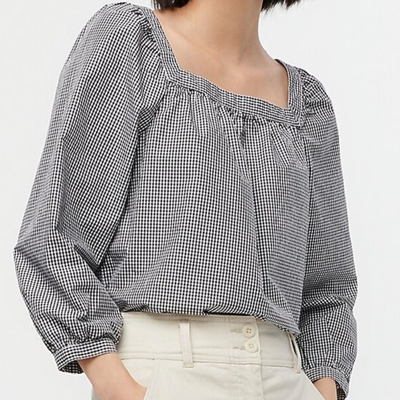 J. Crew Tops - J. Crew Penny Top in Micro Gingham